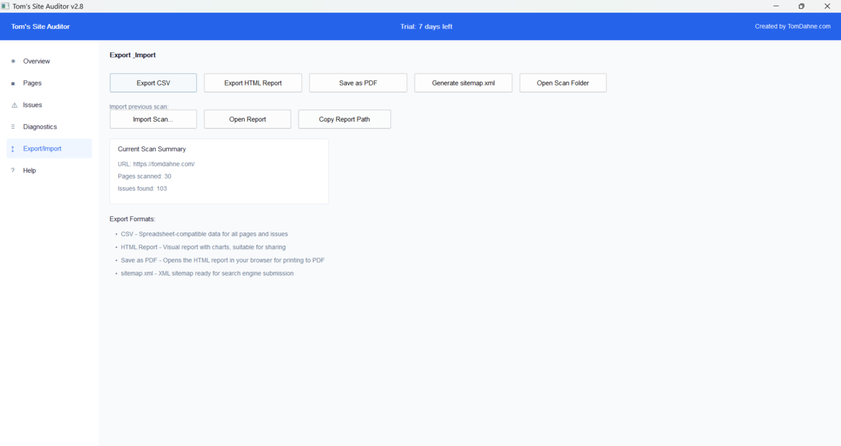 Generated HTML report — portable and self-contained