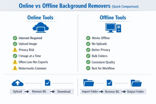 Online vs offline background remover comparison